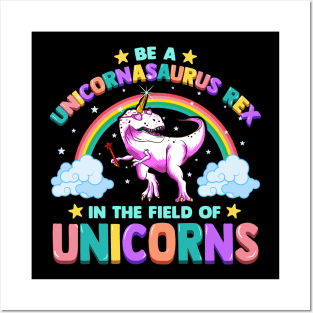 Unicornasaurus Rex Unicorn T-Rex Funny Quotes Humor Sayings Gift Posters and Art